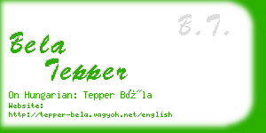 bela tepper business card